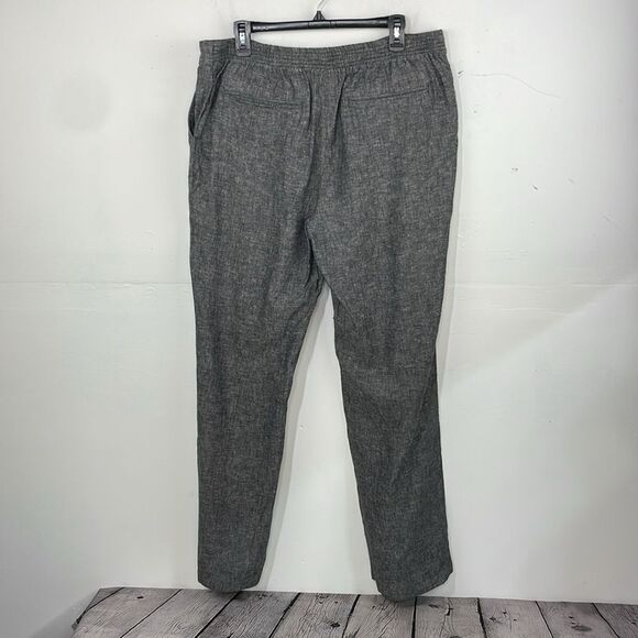 Charter Club Straight Leg Linen Cotton Gray Pants Size 14 - Picture 8 of 16